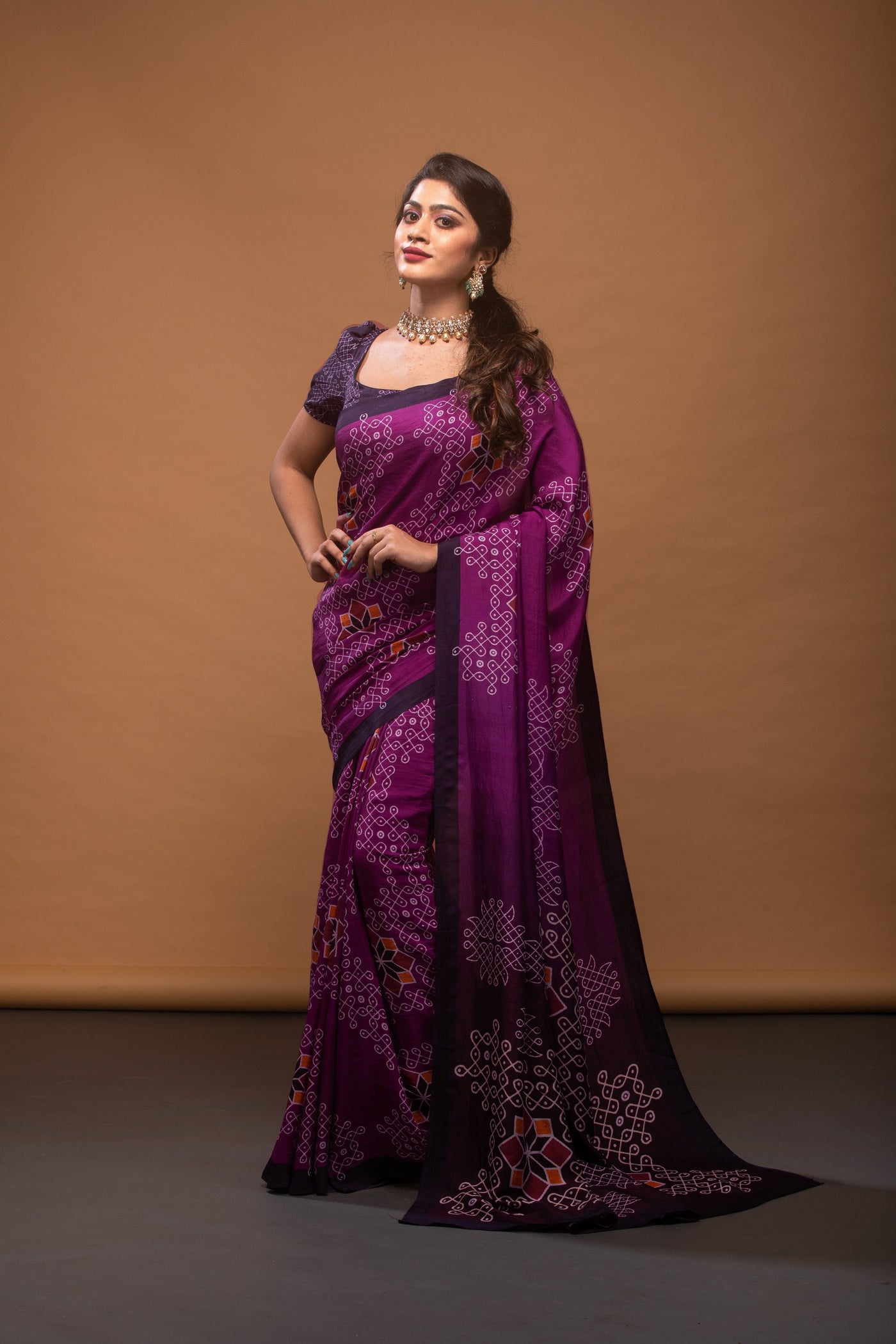 Graceful Goddess Satin Print Saree